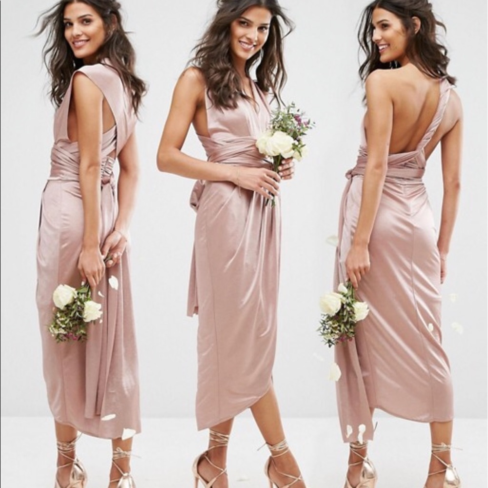 TFNC Wrap Pencil Multiway Midi Bridesmaid Dress
